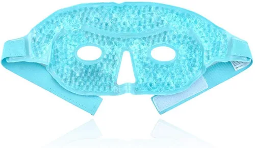 Vista 2 de Mascarilla de ojos de hielo para mujer y hombre, para dormir, reutilizable para terapia caliente y fría para ojos hinchados, círculos oscuros, ojos