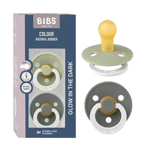 Vista 160 de BIBS - Paquete de 2 chupetes para bebés, goma natural libre de bisfenol A (BPA), hechos en Dinamarca, para niños de 0-6 meses, azul pastel