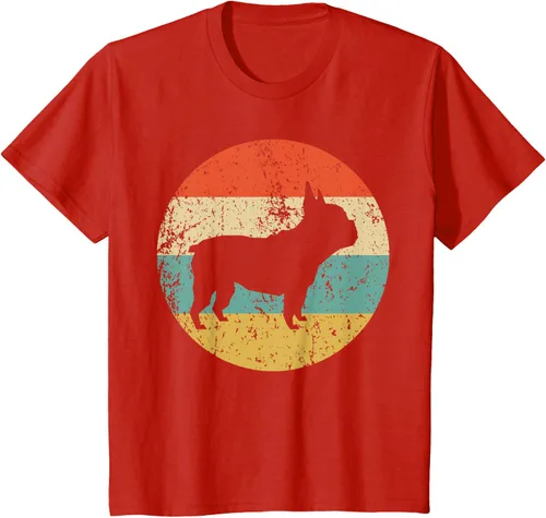 Vista 3 de Camiseta de perro retro de Bulldog Francés Negro