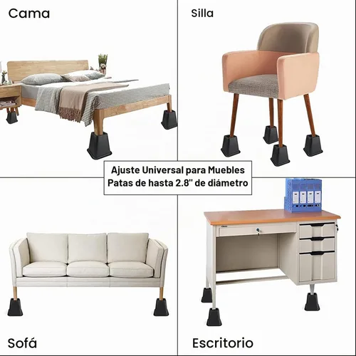 Vista 7 de TOPROAD - Elevadores de cama ajustables, apilables, elevadores de 4/6/9 pulgadas, 1300 libras, paquete de 8