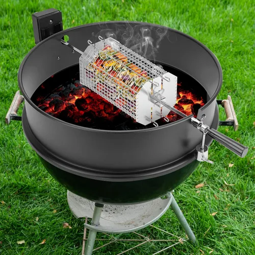 Vista 5 de onlyfire Cesta de asador octogonal universal, cesta de asador plana para asador, se adapta a hexágono de 1/2 pulgada, hexagonal de 3/8 pulgadas
