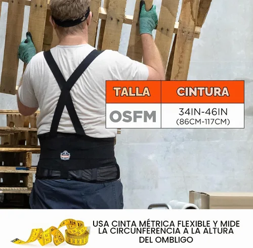 Vista 5 de Ergodyne ProFlex 1400UN Cinturón de soporte de espalda, 8.75 pulgadas de elastano, tamaño universal, se adapta a cintura de 28 a 46 pulgadas