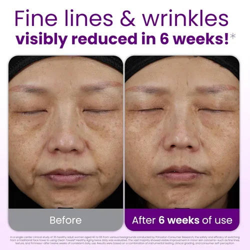 Vista 2 de Clean Skin Club Healthy Aging Clean Towels® XL, suaviza las líneas finas, arrugas y textura en 6 semanas, tratadas para mayor suavidad, toallas