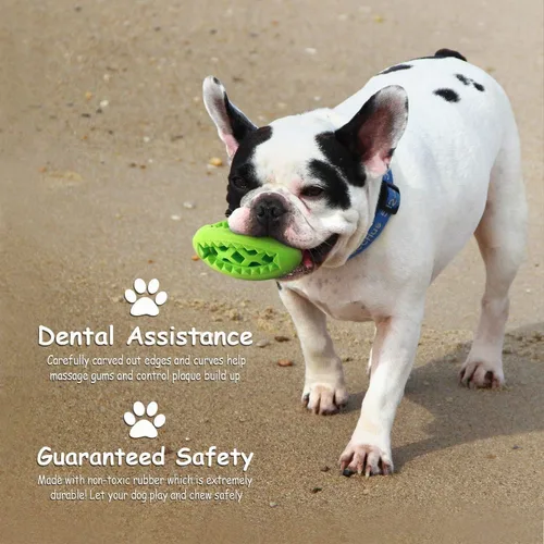 Vista 3 de Pelota de golosinas para perros, fútbol de goma suave, resistente a las golosinas dentales y mordeduras, duradero, no tóxico, juguete