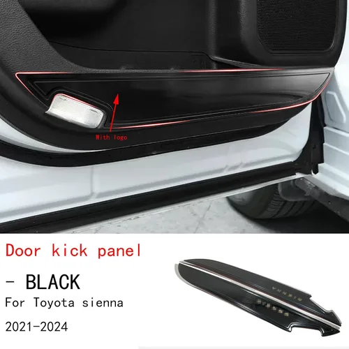Vista 3 de Accesorios para Toyota Sienna Protector de panel de puerta de automóvil, cubiertas de acero inoxidable, 2 piezas de 2021 2022 2023 2024 (Blcak)