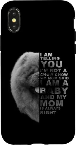 Vista 5 de Funda para iPhone 12 mini My Mom Said I am a Baby Chow Dog Mommy Mother Day