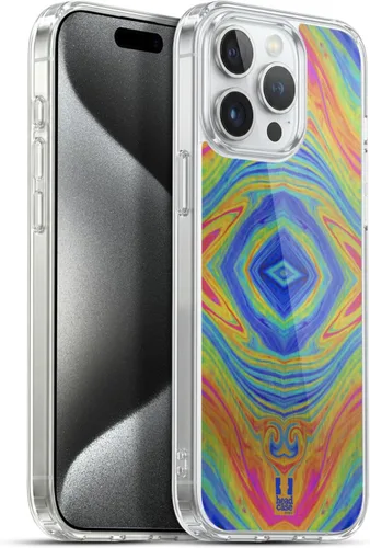 Vista 10 de Head Case Designs Funda de gel con estampado de aceite de aluminio [protección de grado militar] compatible con Apple iPhone 15 Pro Max