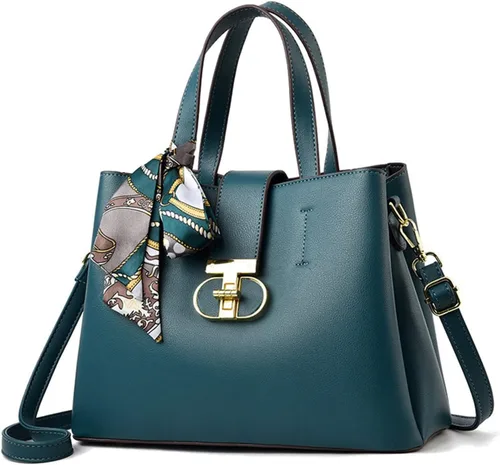 Vista 10 de NICOLE & DORIS Bolsos elegantes para mujer, bolsos de mano de diseñador con asa superior con cinta, bolsas de hombro con múltiples bolsillos