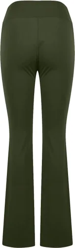 Vista 7 de Leggings acampanados cruzados para mujer, cintura alta, corte en V, corte de bota, pantalones de yoga acampanados con bolsillos