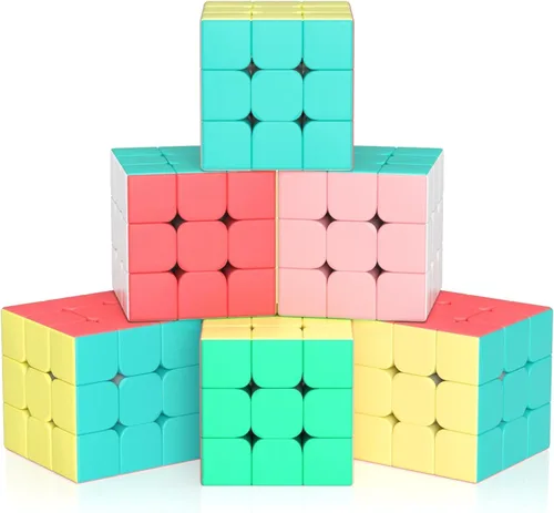 Vista 9 de Vdealen Juego de cubos de velocidad 3x3x3, paquete de 6 cubos de velocidad, juego de cubos mágicos a granel, premio para aulas escolares, regalos