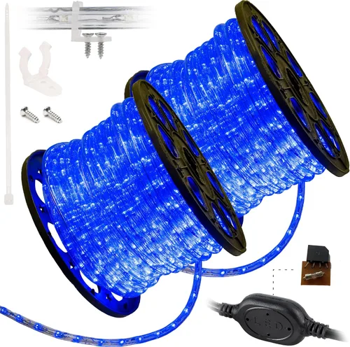 Vista 35 de Cuerda de luces LED de 10 pies, permanente, impermeable, conectable, flexible, con tubo de PVC transparente, certificado ETL, iluminación festiva