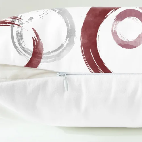Vista 6 de CaliTime Juego de 2 fundas de almohada decorativas con estampado de círculos geométricos de tinta y lavado, para sofá, cama, decoración de casa