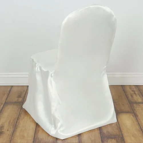 Vista 4 de Efavormart - Fundas para sillas de banquetes de satén negro brillante para bodas, fiestas, banquetes y catering