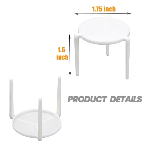 Vista 7 de Fit Meal Prep Paquete de 200 soportes para guardar pizza, trípode de plástico blanco para contenedores de restaurantes, cajas de catering y servicio