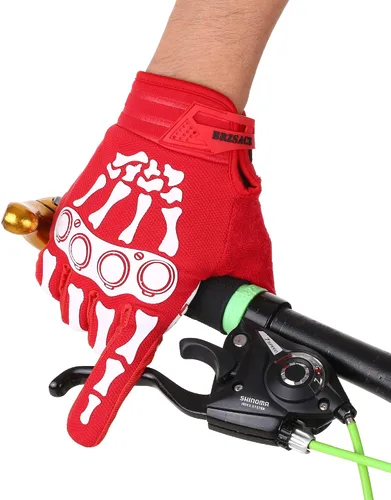 Vista 2 de Guantes de ciclismo de esqueleto de hueso para motocicleta guantes de bicicleta acolchados de montaña para hombres y mujeres resistencia al aire