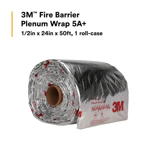 Vista 2 de 3M Envoltorio resistente al fuego Plenum 5 A +, 1/2 pulgada x 24 pulgadas x 50 pies, rodillo