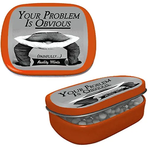 Vista 3 de Your Problem Is Obvious Mints - Divertidos regalos de broma para amigos, regalos extraños para hombres, rellenos de calcetines de oficina