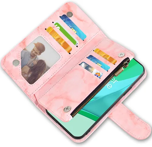 Vista 6 de Asuwish Funda para teléfono OnePlus 9 Pro One Plus 9Pro 5G Wallet Cell Cover con protector de pantalla de vidrio templado y soporte para tarjeta
