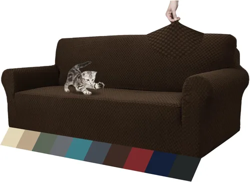 Vista 29 de ZNSAYOTX 1 Funda de silla Jacquard para sala de estar, funda de silla de alta elasticidad con brazos, antideslizante, apta para mascotas, funda
