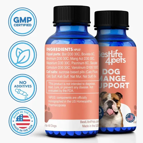 Vista 9 de Apoyo para la sarna canina y alivio natural del picor para problemas del pelaje canino y sarna del cachorro, calma la piel seca, con picazón