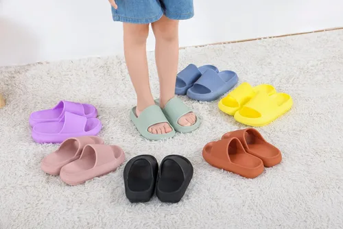 Vista 8 de Youecci Sandalias de nube para niños, sandalias de ducha, sandalias de baño, piscina, cómodas pantuflas de suela gruesa, zapatos de playa
