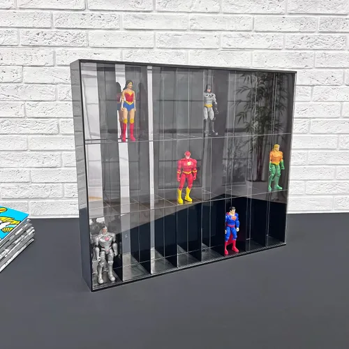 Vista 4 de La vitrina de acrílico Protech AFSBM para pared se adapta a 24 figuras de acción de 3 ''- 4