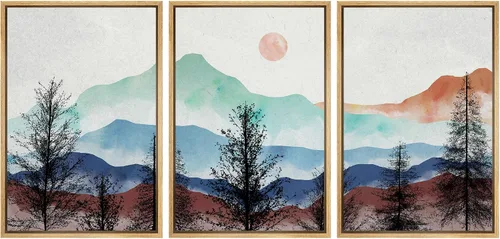 Vista 69 de MUDECOR Lienzo enmarcado para pared, juego de arte de ramo de flores de vida muerta de Marie Frosch, naturaleza, desierto, ilustración, arte