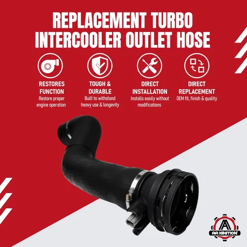 Vista 2 de Tubo de salida Turbo Intercooler de repuesto por AA Ignition – Compatible con Ford 6.7L Powerstroke – 2017, 2018, 2019 F-250, F-350, F-440, F-550