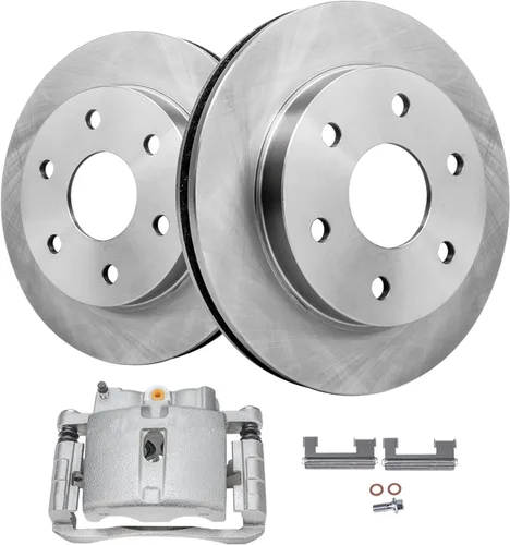 Vista 251 de Detroit Axle - Rotores de freno delantero para 04-13 Mazda 3 Rotores de frenos de disco 06-15 Mazda 5 Reemplazo: Rotor regular delantero de 11.81