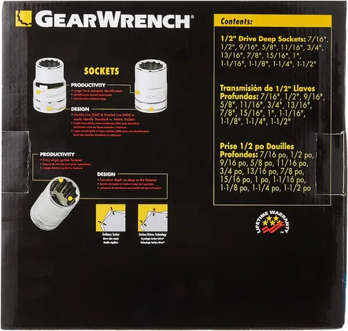 Vista 3 de GEARWRENCH Drive juego de tubos SAE estándar de 12 puntos