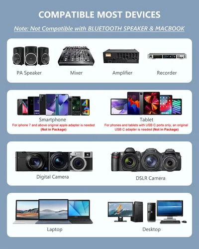 Vista 2 de Sistema de micrófono inalámbrico para altavoz PA, cámara, grabación, enseñanza Auriculares/Soporte/Micrófono Lavalier, Receptor Transmisor