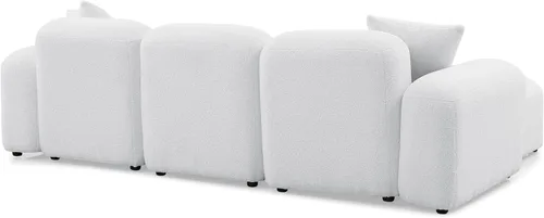 Vista 7 de Sofá en forma de L, moderno sofá modular modular para sala de estar, cómodo sofá de asiento profundo Cloud Boucle, tela de terciopelo de peluche