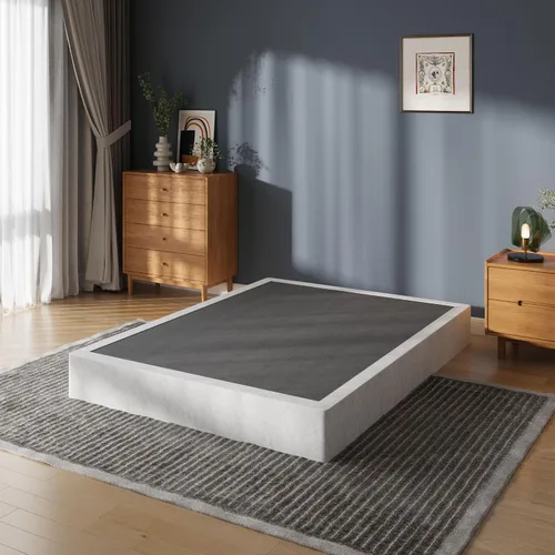 Vista 12 de Base de cama resistente de 2 pulgadas con cubierta de tela Base de colchón de metal, solo somier de perfil bajo, sin ruido, fácil montaje, soporte