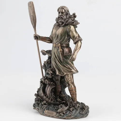 Vista 8 de Veronese Design 10 3/8 pulgadas de alto Njord nórdico dios del viento y el mar vikingo nórdico fundido en frío de resina bronceada escultura