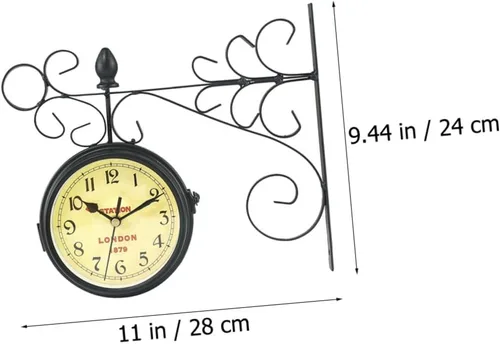 Vista 2 de Relojes de pared decorativos reloj de pared grande de doble cara para sala de estar, decoración del hogar y oficina