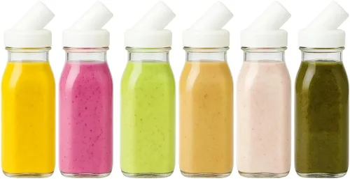 Vista 6 de kitchentoolz Botella coctelera de aderezo de ensalada, recipiente dispensador de aderezo de ensalada de vidrio de 12 onzas con boquilla de silicona