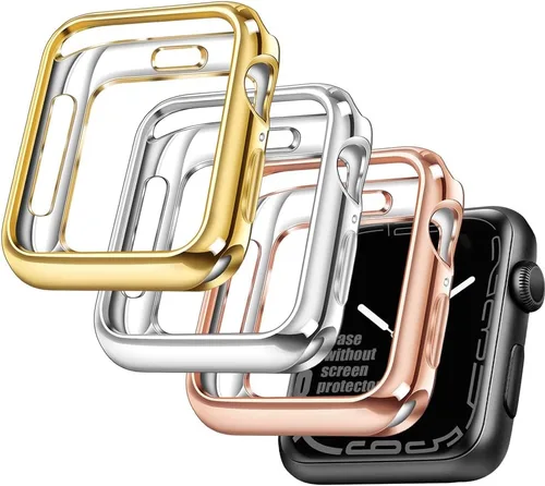 Vista 34 de top4cus - Funda ecológica protectora, de TPU suave y flexible, compatible con iWatch Series 5, Series 4, Series 3, Series 2 y Series 1 Negro