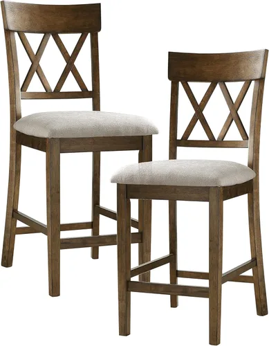 Vista 11 de Lexicon Baronscourt - Juego de 2 taburetes tapizados acolchados con altura de asiento 25.5 pulgadas, sillas de cocina con altura de mostrador