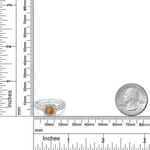 Vista 12 de Gem Stone King Anillo de compromiso de plata de ley 925 de 0.236 in con piedra natal y zafiro blanco creado con acento Anillo de compromiso