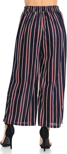 Vista 4 de Auliné Collection Culottes para mujer de pierna ancha de talle alto con pantalones de palazzo