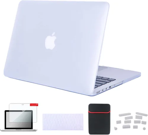 Vista 47 de Pack 5 en 1 de carcasa para MacBook Air, de Se7enline, de plástico duro, tacto suave, con protector de teclado de silicón, protector de pantalla