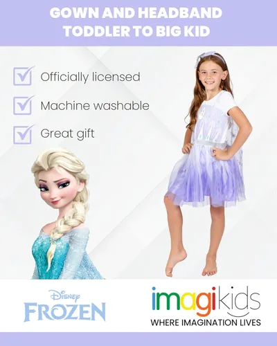 Vista 2 de Disney Frozen, Reina Elsa, Princesa Anna, vestido de manga corta