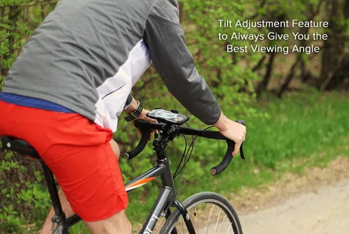 Vista 5 de E Tronic Edge Soporte de teléfono para bicicleta – Soporte giratorio para teléfono celular para manillar de bicicleta compatible con iPhone 12, 11