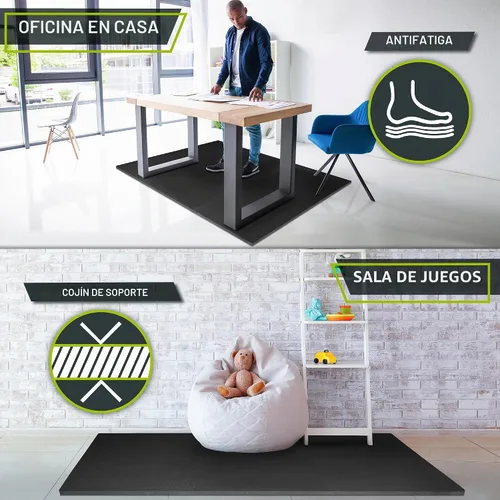 Vista 5 de ProsourceFit Alfombrilla de Ejercicio con Rompecabezas de Patrón Tejido Extra Gruesa de 1 Pulgada, Baldosas de Espuma EVA Entrelazadas para Piso
