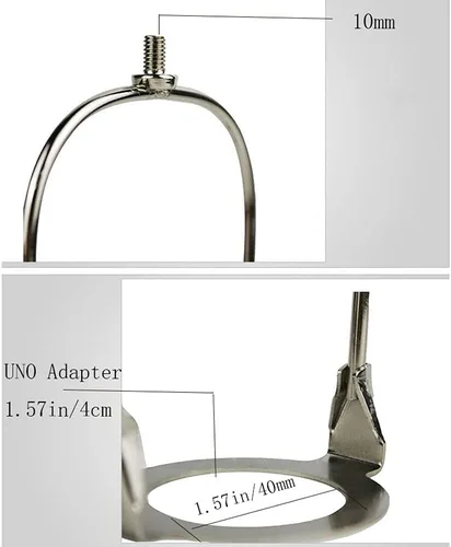 Vista 3 de UNO Fitter Adaptador – Soporte de arpa de pantalla de lámpara de 6 pulgadas, se adapta a base de luz E26, adaptado para lámparas de mesa y pie