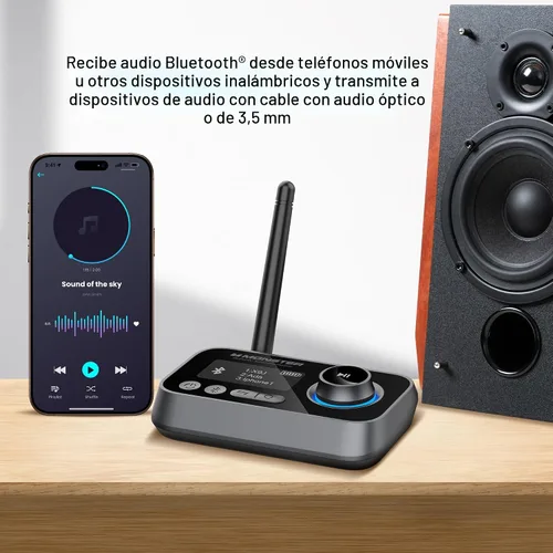 Vista 4 de Transmisor y receptor Bluetooth Monster, adaptador de audio Bluetooth 2 en 1, transmisión a/desde dispositivos no Bluetooth, transmisión de TV a 2
