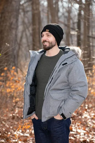 Vista 5 de Funky Junque - Gorro tipo Beanie, sólidamente ribeteado, holgado suave, elástico, de punto trenzado.