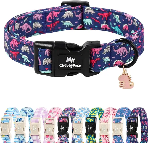 Vista 40 de MR.CHUBBYFACE· Collar de perro de San Valentín azul, lindo collar de cachorro con lazo azul, collar ajustable de algodón para mascotas con hebilla