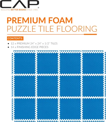 Vista 80 de CAP Puzzle Exercise Mats 1/2” Thick EVA Interlocking Foam Tiles for Home Gym Flooring Multiple Options