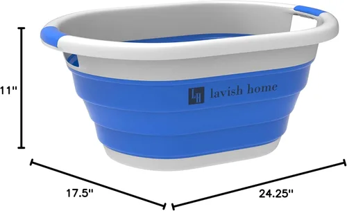 Vista 9 de Lavish Home - Cesta plegable para ropa sucia, ahorro de espacio, organizador multiusos, contenedor de almacenamiento con asas de agarre cómodas